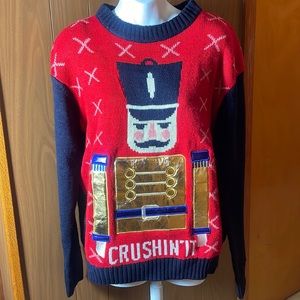 Merry Christmas Sweater “Crushin it” Nutcracker. New with tags
